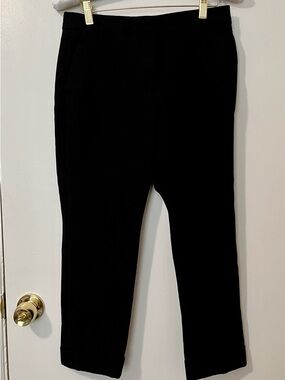 Ann Taylor Black Cropped Straight-Leg Trousers